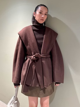 「アイテム（ダッフルコート）」を使った、emmiさん（レディース・165cm）の秋コーディネート