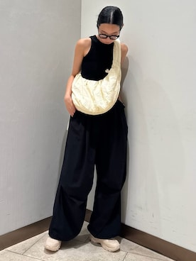 「アイテム（メガネ）」を使った、emmiさん（レディース・165cm）の夏コーディネート