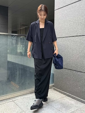 「アイテム（バッグ、ブルー系）」を使った、emmiさん（レディース・163cm）の夏コーディネート