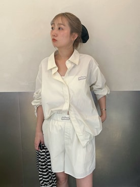 「アイテム（ルームウェア）」を使った、emmiさん（レディース・157cm）の夏コーディネート