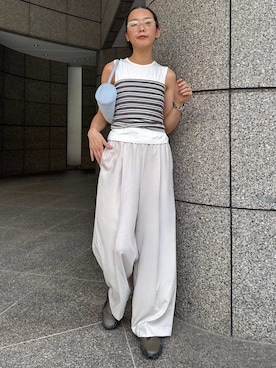 「アイテム（タンクトップ）」を使った、emmiさん（レディース・165cm）の夏コーディネート