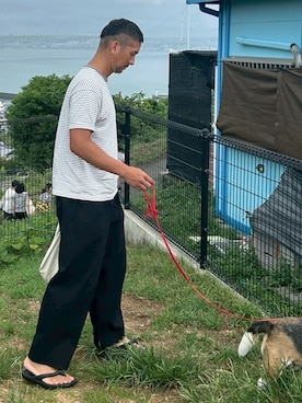 「Steven Alan（スティーブンアラン）の＜Steven Alan＞ HOPSACK IN 2PLEATED DRESS TROUSERS/パンツ（スラックス）」を使った、aktepさん（メンズ・177cm）の夏コーディネート