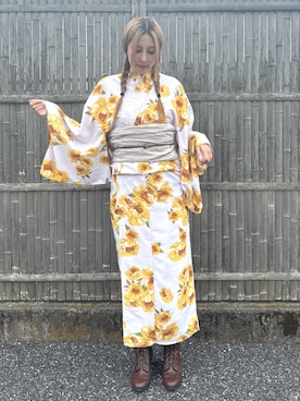 「アイテム（和装小物）」を使った、SOUBIENさん（レディース・164cm）の秋コーディネート