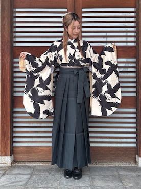 「アイテム（着物）」を使った、SOUBIENさん（レディース・164cm）の秋コーディネート