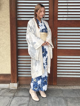 「アイテム（和装小物）」を使った、SOUBIENさん（レディース・164cm）の秋コーディネート