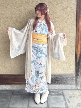 「アイテム（水着/着物・浴衣）」を使った、SOUBIENさん（レディース・155cm）の秋コーディネート