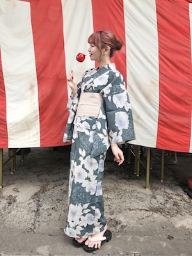 「アイテム（浴衣）」を使った、SOUBIENさん（レディース・154cm）の夏コーディネート