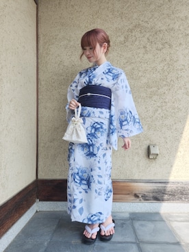 「アイテム（水着/着物・浴衣）」を使った、SOUBIENさん（骨格ウェーブ・レディース・154cm）の夏コーディネート