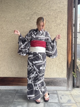 「アイテム（水着/着物・浴衣）」を使った、SOUBIENさん（骨格ウェーブ・レディース・164cm）の夏コーディネート