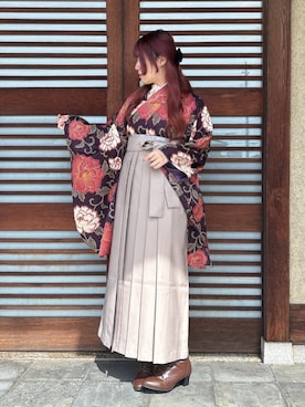 「アイテム（着物）」を使った、SOUBIENさん（レディース・155cm）の秋コーディネート