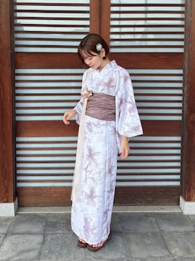 「アイテム（和装小物）」を使った、SOUBIENさん（レディース・154cm）の夏コーディネート