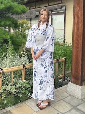 「アイテム（水着/着物・浴衣）」を使った、SOUBIENさん（骨格ウェーブ・レディース・164cm）の夏コーディネート