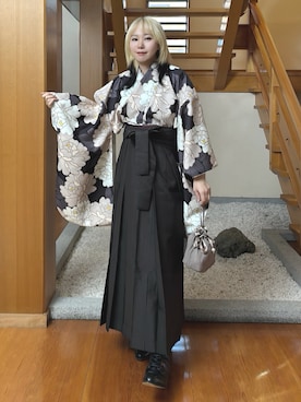 「アイテム（水着/着物・浴衣）」を使った、SOUBIENさん（レディース・155cm）の冬コーディネート