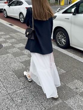 「アイテム（クラッチバッグ）」を使った、m.さん（レディース・165cm）の秋コーディネート