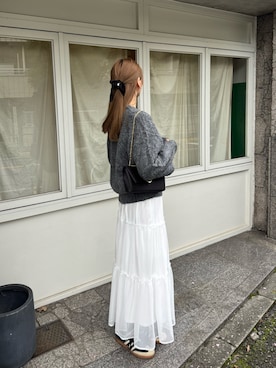 「アイテム（クラッチバッグ）」を使った、m.さん（レディース・165cm）の秋コーディネート