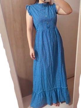 「ブルーコーデ」｜「アイテム（シャツワンピース）」を使った、Miiisaa.mさん（レディース・163cm）の夏コーディネート