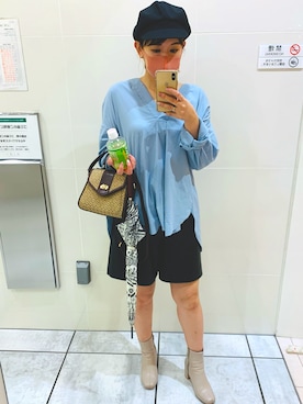 「ブラウスコーデ」｜「アイテム（キャップ）」を使った、Miiisaa.mさん（レディース・163cm）の秋コーディネート