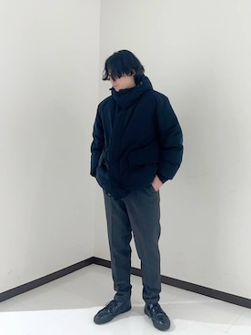 「アイテム（スーツパンツ）」を使った、nakahiroさん（メンズ・170cm）の冬コーディネート