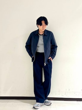 「スラックス」｜「アイテム（その他アウター）」を使った、nakahiroさん（メンズ・170cm）の秋コーディネート