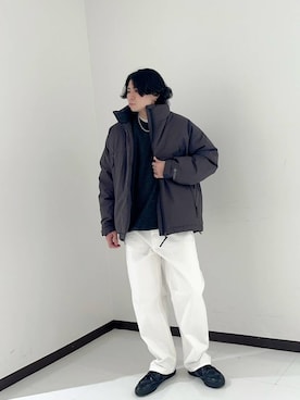 「アイテム（スーツパンツ）」を使った、nakahiroさん（メンズ・170cm）の冬コーディネート