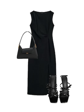 「ZARA（ザラ）のアイテム（ワンピース/ドレス、ブラック系）」を使った、nnoneさん（レディース・162cm）の夏コーディネート