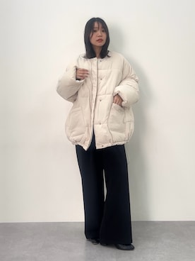 「レギュラー」｜「アイテム（ダウンジャケット/コート）」を使った、ちささん（レディース・158cm）の冬コーディネート