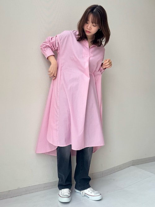 ハイウエストストレートブラスト加工デニムパンツ