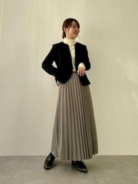 「タートルネック」｜「アイテム（フォーマルスーツ/小物）」を使った、ちささん（レディース・158cm）の冬コーディネート