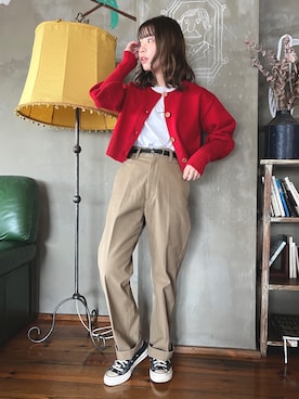 「THE SHINZONE（ザ　シンゾーン）のアイテム（チノパンツ）」を使った、ちささん（レディース・158cm）の秋コーディネート