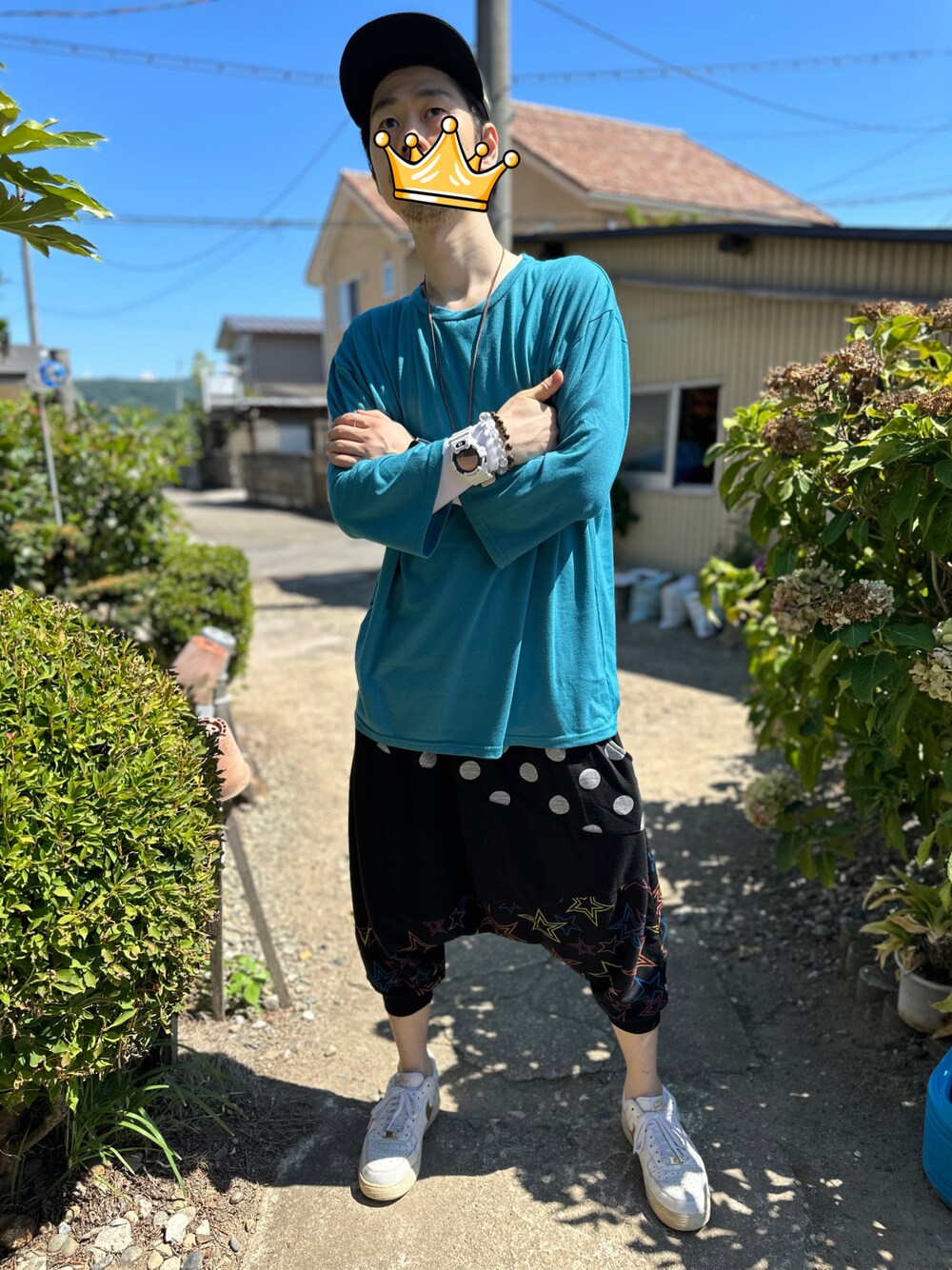 「しまむらのアイテム（その他パンツ、ブラック系）」を使った、coro助さん（メンズ・178cm）の秋コーディネートの1枚目の写真