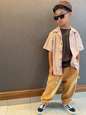 「アイテム（シャツ/ブラウス）」を使った、わにさん（キッズ・126cm）の秋コーディネート