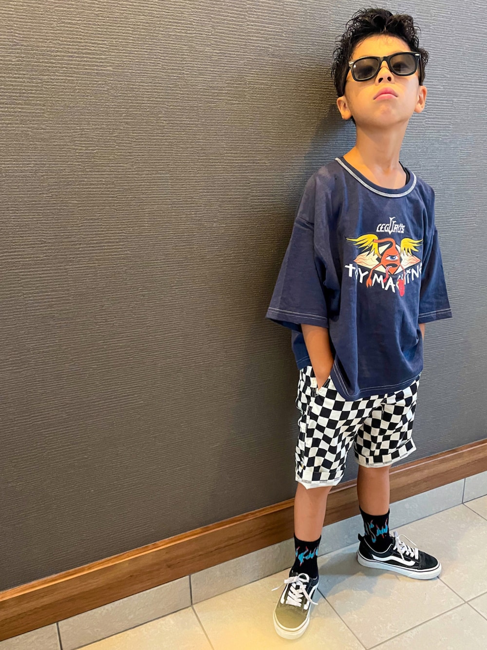 わにさんの「LEGURUS×TOY MACHINEコラボTシャツ（LEGURUS STANDARD）」を使ったコーディネートの1枚目の写真