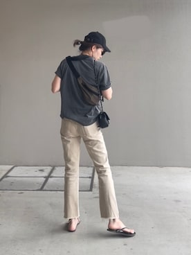 「Deuxieme Classe（ドゥーズィエムクラス）のアイテム（ボディバッグ/ウエストポーチ）」を使った、UDさん（レディース・164cm）の夏コーディネート