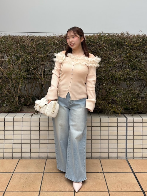 3サイズ展開/低身長サイズあり】ウエスト調整/ビジュー付きストレッチ