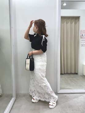 「one after another NICE CLAUP（ワンアフターアナザーナイスクラップ）のスニーカー底グルカサンダル（サンダル）」を使った、mirekaさん（レディース・146cm）の春コーディネート