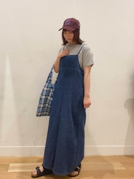 「Lee（リー）のアイテム（ワンピース）」を使った、はっしーさん（レディース・153cm）の夏コーディネート