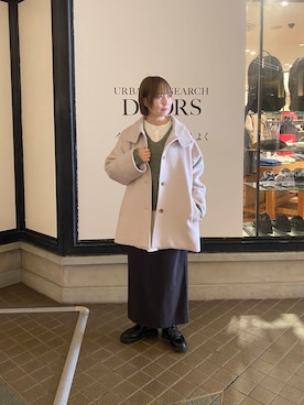 「冬の差し色コーデ」｜「アイテム（ジャケット/アウター）」を使った、はしもとさん（レディース・153cm）の冬コーディネート