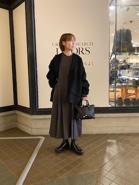 「URBAN RESEARCH DOORS(アーバンリサーチドアーズ)のアイテム(ワンピース)」を使った、はしもとさん(レディース・153cm)の秋コーディネート