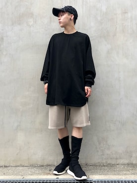 「DANKE SCHON（ダンケシェーン）のアイテム（スウェット）」を使った、クロカワ　リオさん（メンズ・170cm）の夏コーディネート