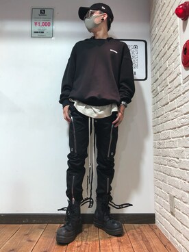 「WHITELAND（ホワイトランド）のWHITELAND/ホワイトランド/クリア伊達メガネ（サングラス）」を使った、クロカワ　リオさん（メンズ・170cm）の夏コーディネート