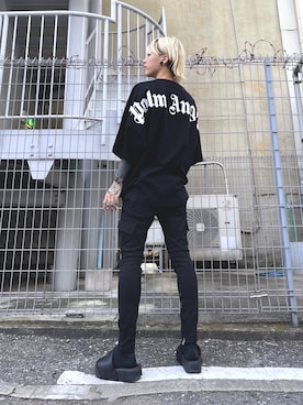 「DANKE SCHON（ダンケシェーン）のアイテム（スウェットパンツ）」を使った、クロカワ　リオさん（メンズ・170cm）の春コーディネート