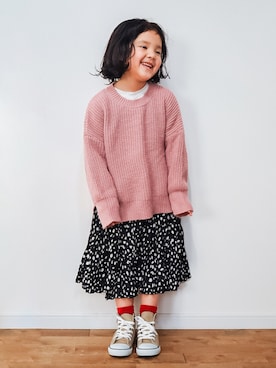 「アイテム（スカート）」を使った、suzuさん（キッズ・120cm）の冬コーディネート