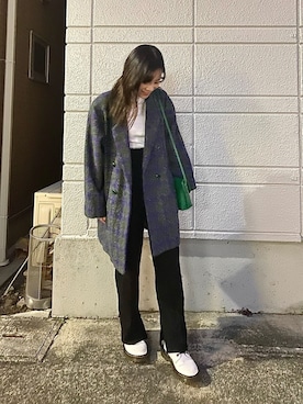 「usedのアイテム（ジャケット/アウター、ブルー系）」を使った、chamiさん（レディース・149cm）の春コーディネート