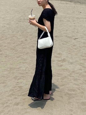 「SHEINのアイテム（ハンドバッグ、ホワイト系）」を使った、chamiさん（レディース・149cm）の夏コーディネート