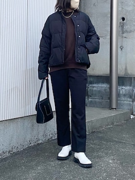 「Cheek（チーク）のアイテム（パンツ）」を使った、Ri!さん（レディース・159cm）の冬コーディネート