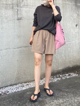 「ジーナシス」｜「アイテム（サンダル）」を使った、Ri!さん（レディース・159cm）の秋コーディネート