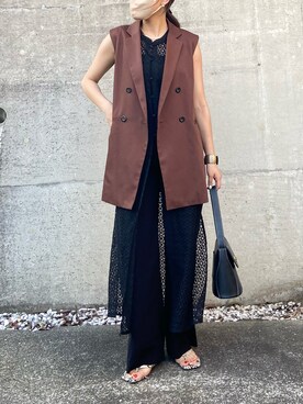 「NANO universe（ナノユニバース）のアイテム（その他アウター）」を使った、Ri!さん（レディース・159cm）の秋コーディネート