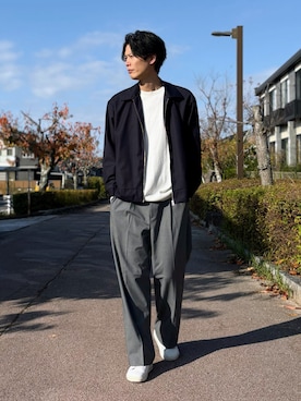 「アイテム（ブルゾン）」を使った、takamitsu suzukiさん（メンズ・179cm）の秋コーディネート