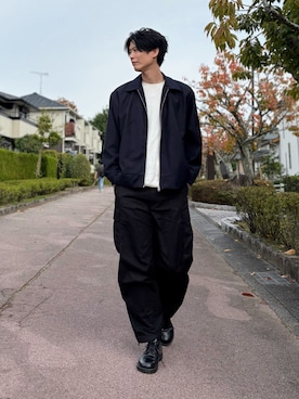 「tk.TAKEO KIKUCHI（ティーケータケオキクチ）のジップアップブルゾン（ブルゾン）」を使った、takamitsu suzukiさん（メンズ・179cm・30代）の秋コーディネート