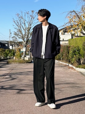 「アイテム（ブルゾン）」を使った、takamitsu suzukiさん（メンズ・179cm）の秋コーディネート